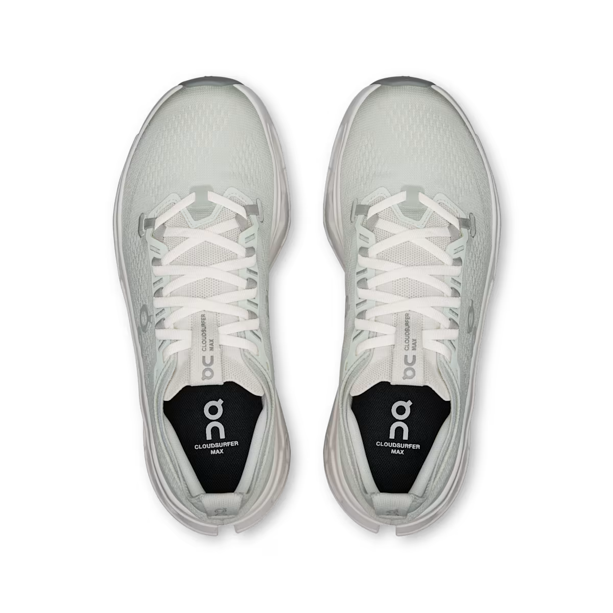 White running shoes with laces on a transparent background