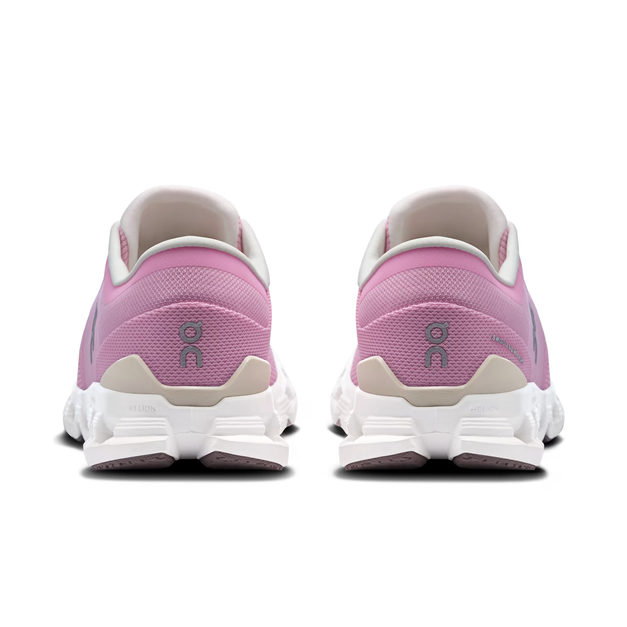 Pink running shoes with white soles on a transparent background
