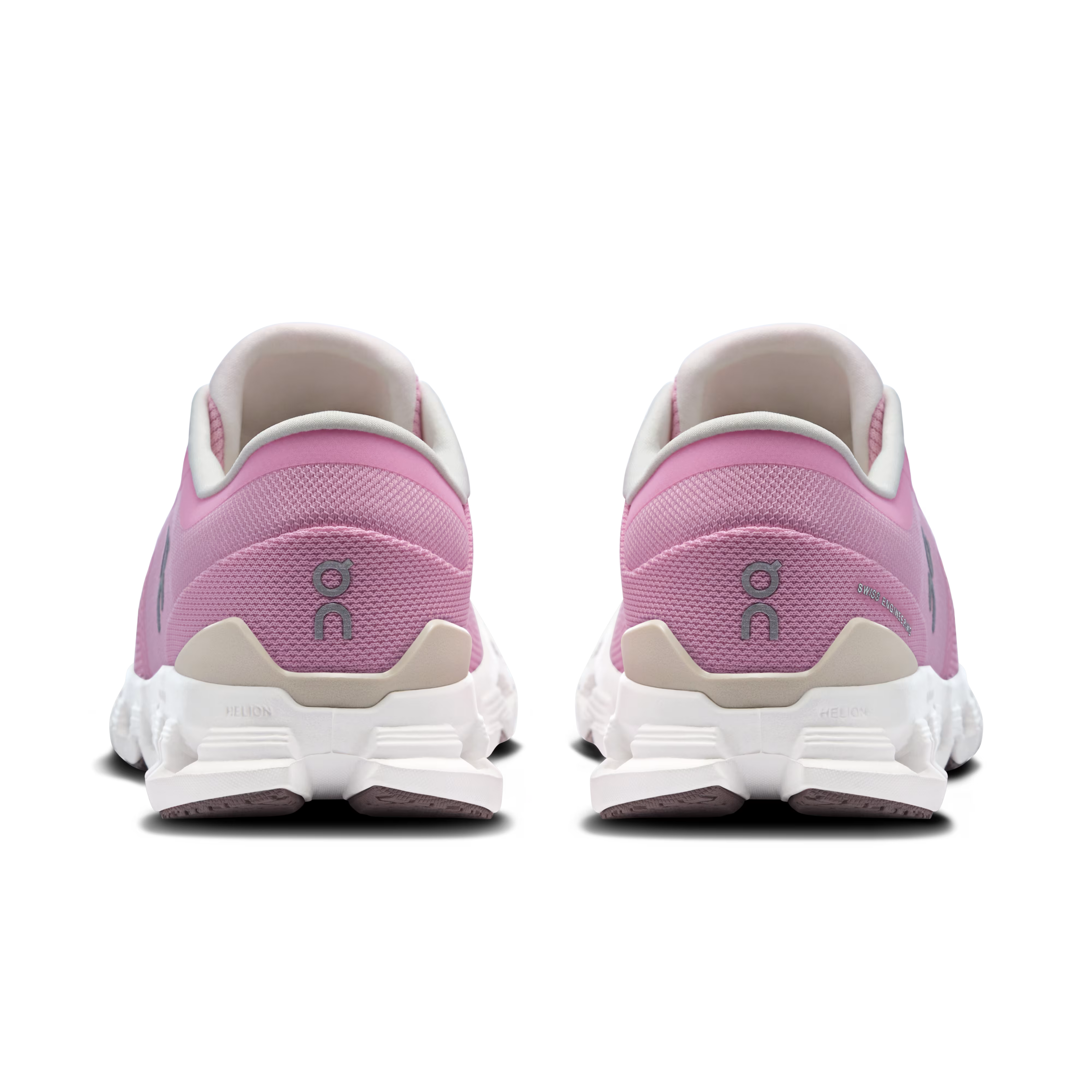 Pink running shoes with white soles on a transparent background