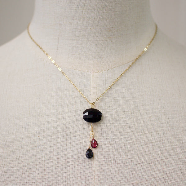 Dangle Y Necklace: Amethyst