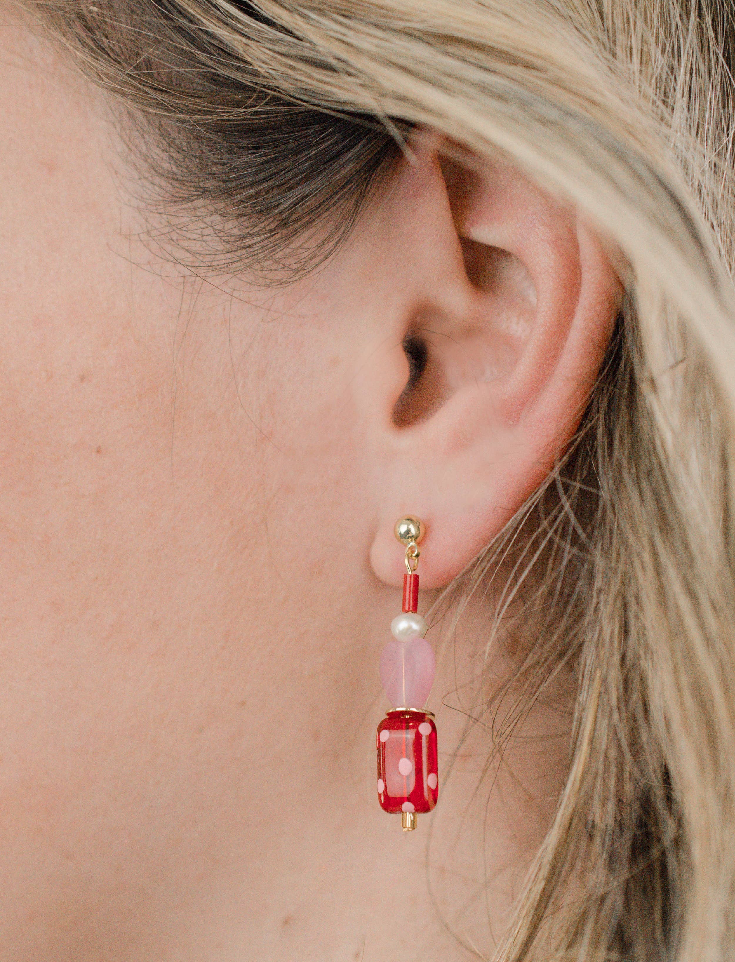 Valentina Polkadot Heart Earrings