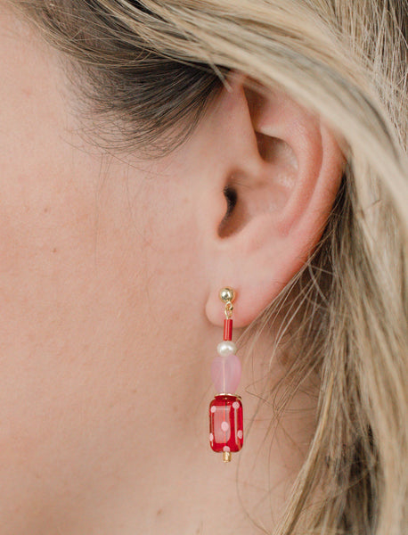 Valentina Polkadot Heart Earrings