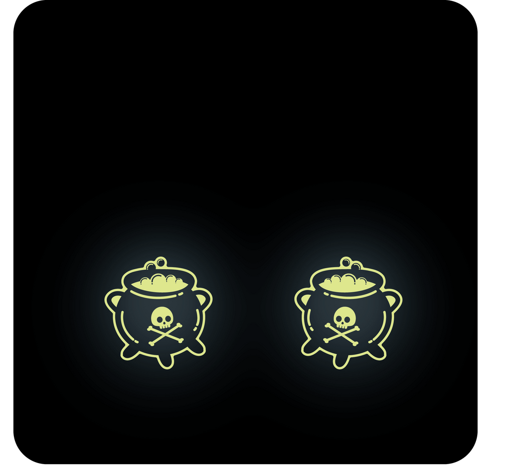 Lilliput Little Things - Cauldron Earrings - GLOW IN THE DARK / Halloween Earrings