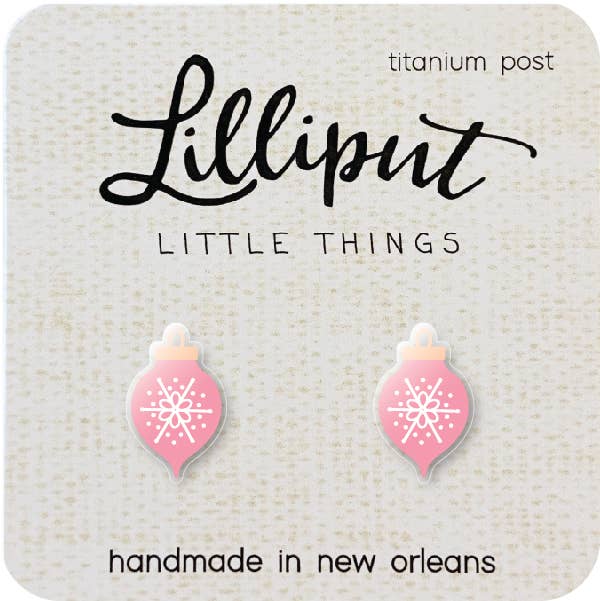 Lilliput Little Things - Pink Christmas Ornament Earrings