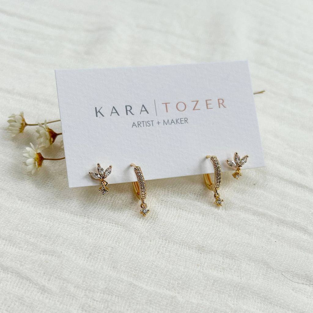 Solitaire Hoop/Stud Stacking Set #7