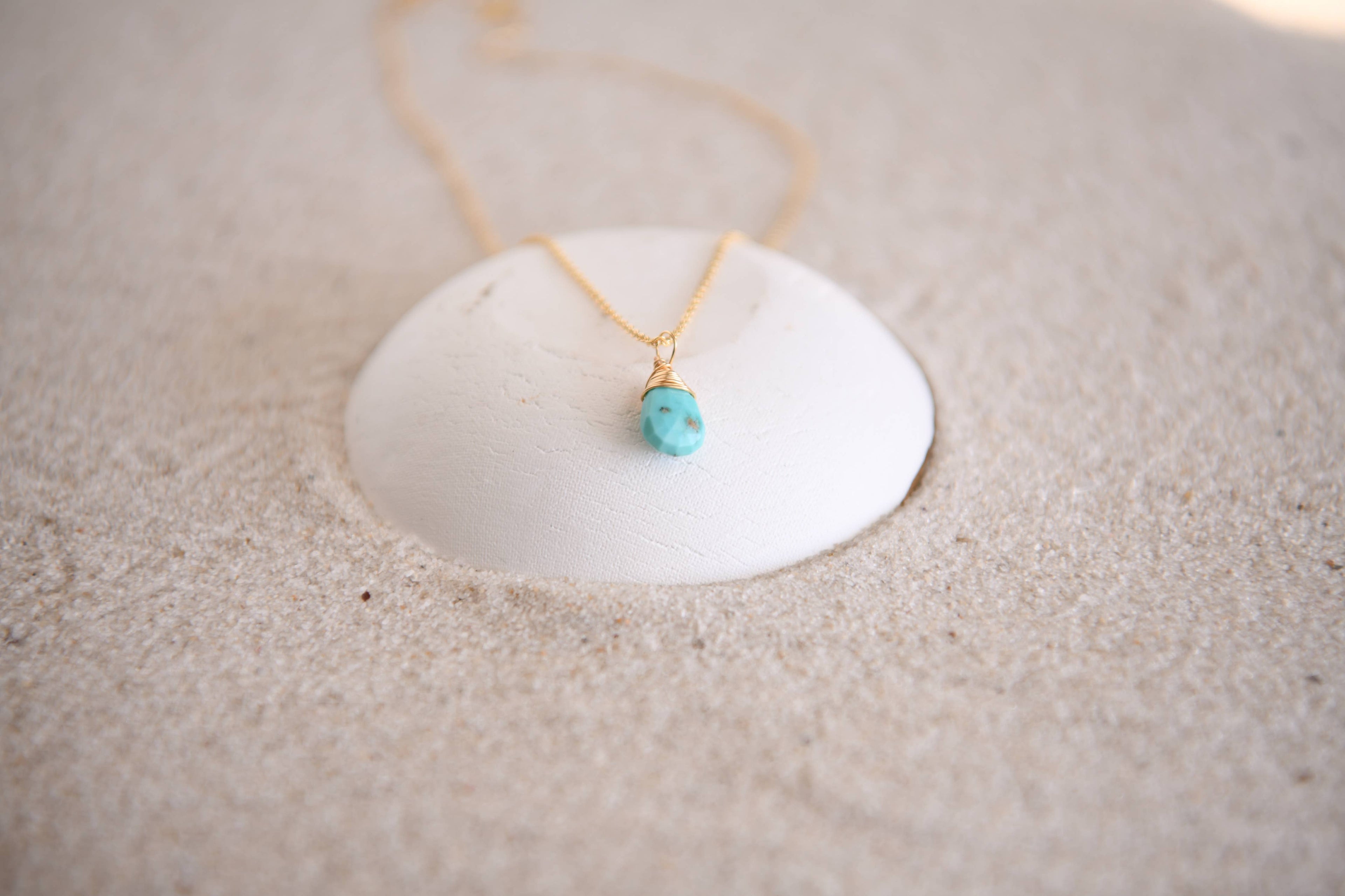 Gemstone Teardrop Pendant Necklace