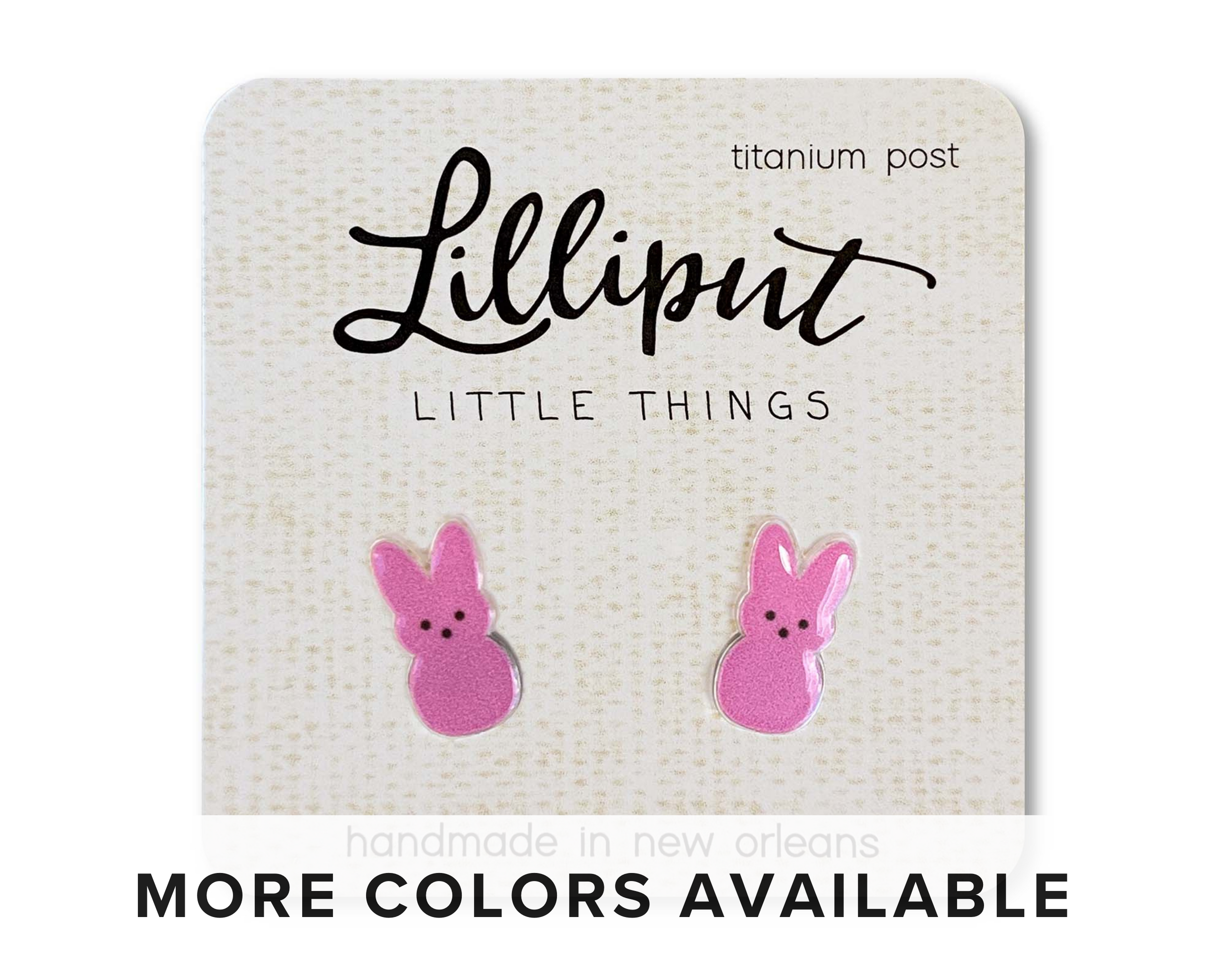Marshmallow Easter Bunny Earrings: Pink