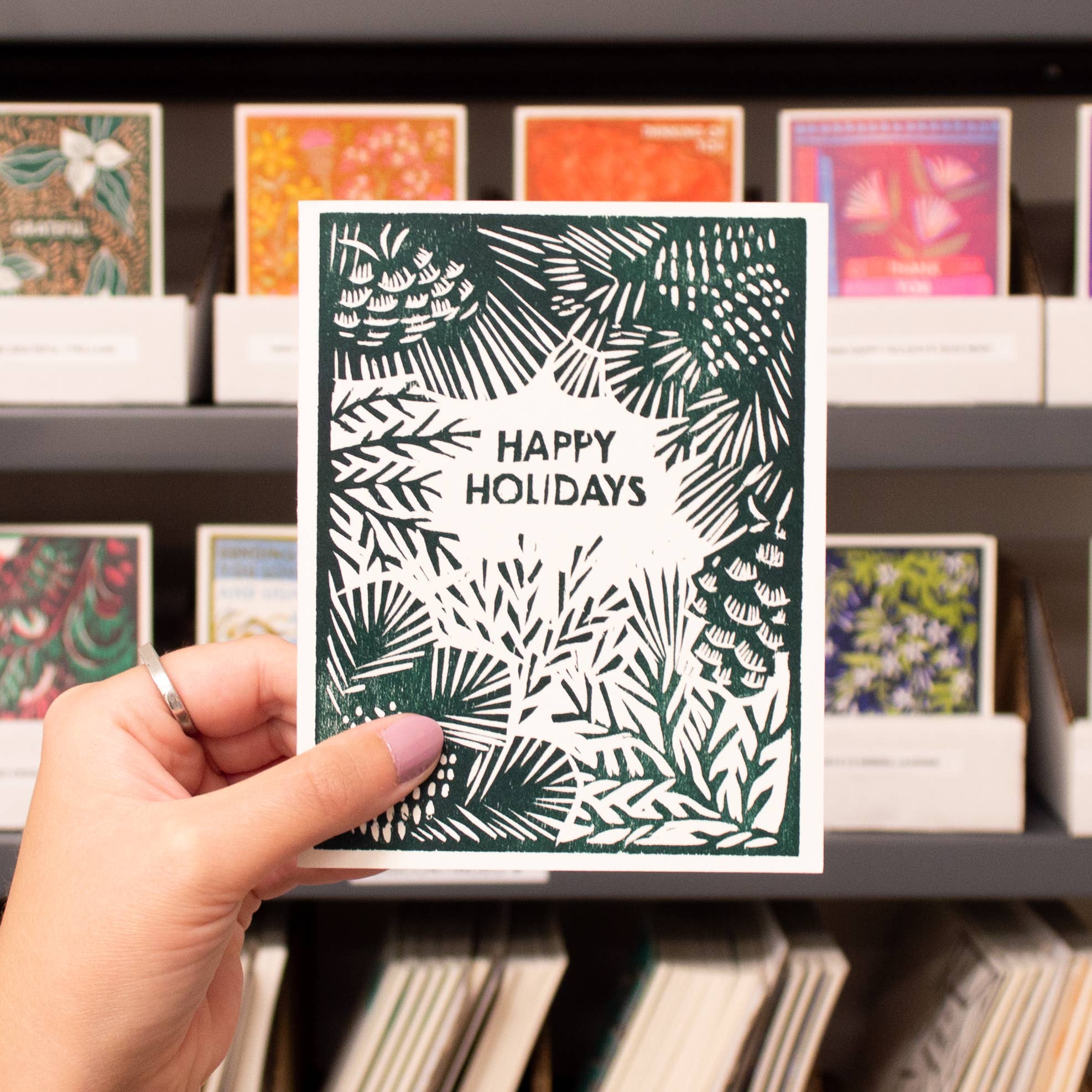 Heartell Press - Happy Holidays (Greenery) Card