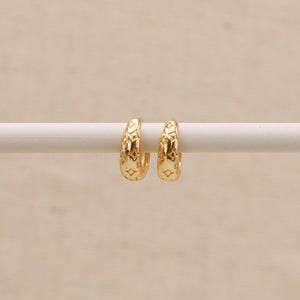 Gold Diamond Print Hoops