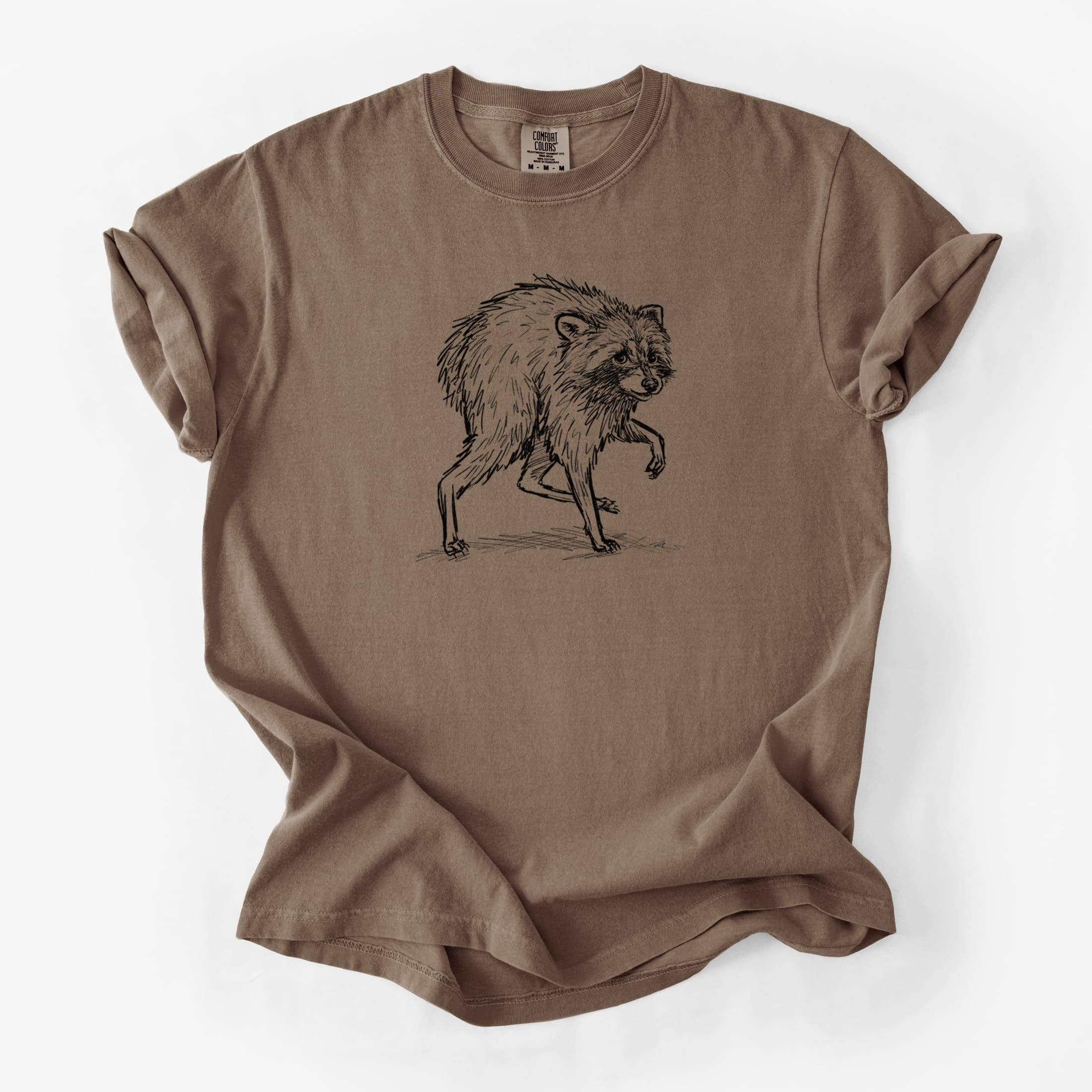Because Tees - Short-Spine Seattle Raccoon - Unisex Comfort Colors Garment-Dyed Heavyweight T-shirt