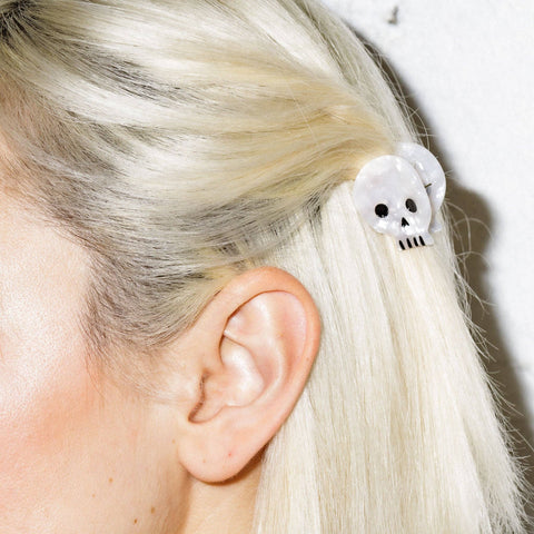 Small Halloween Skull Hair Claw Clip