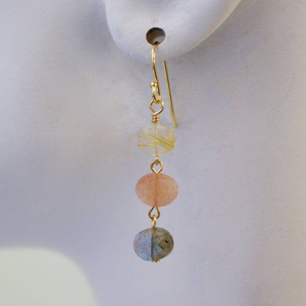 Mini Semi Stack Earrings: Smoky/Lab