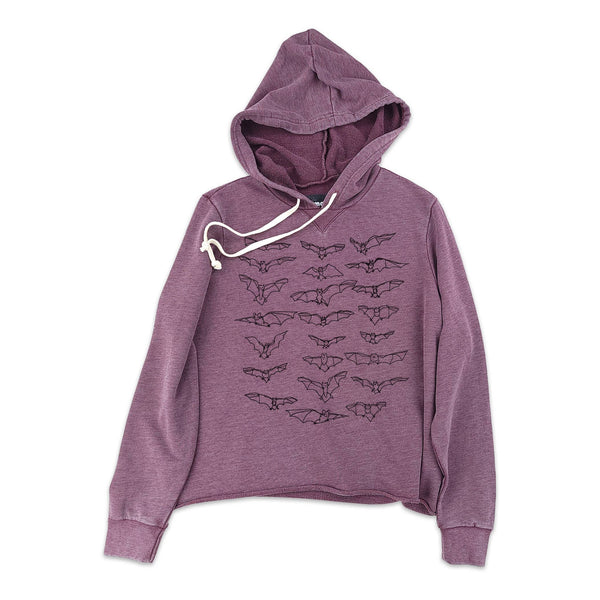 Bats Liv French Terry Hoodie: Plum