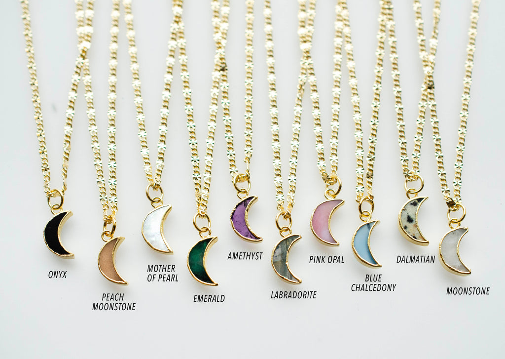 Moon Gemstone Pendant Necklace