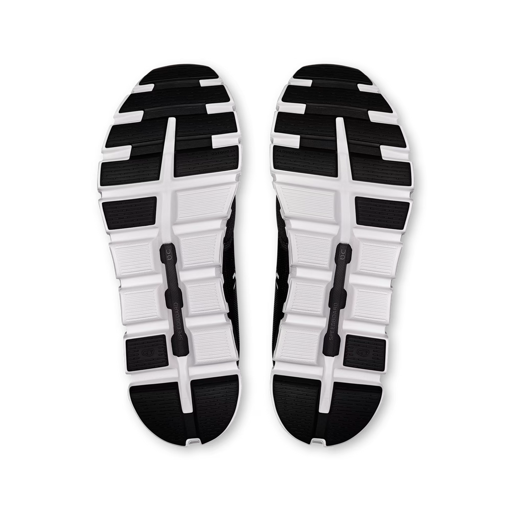 Black and white sole of a shoe on a transparent background