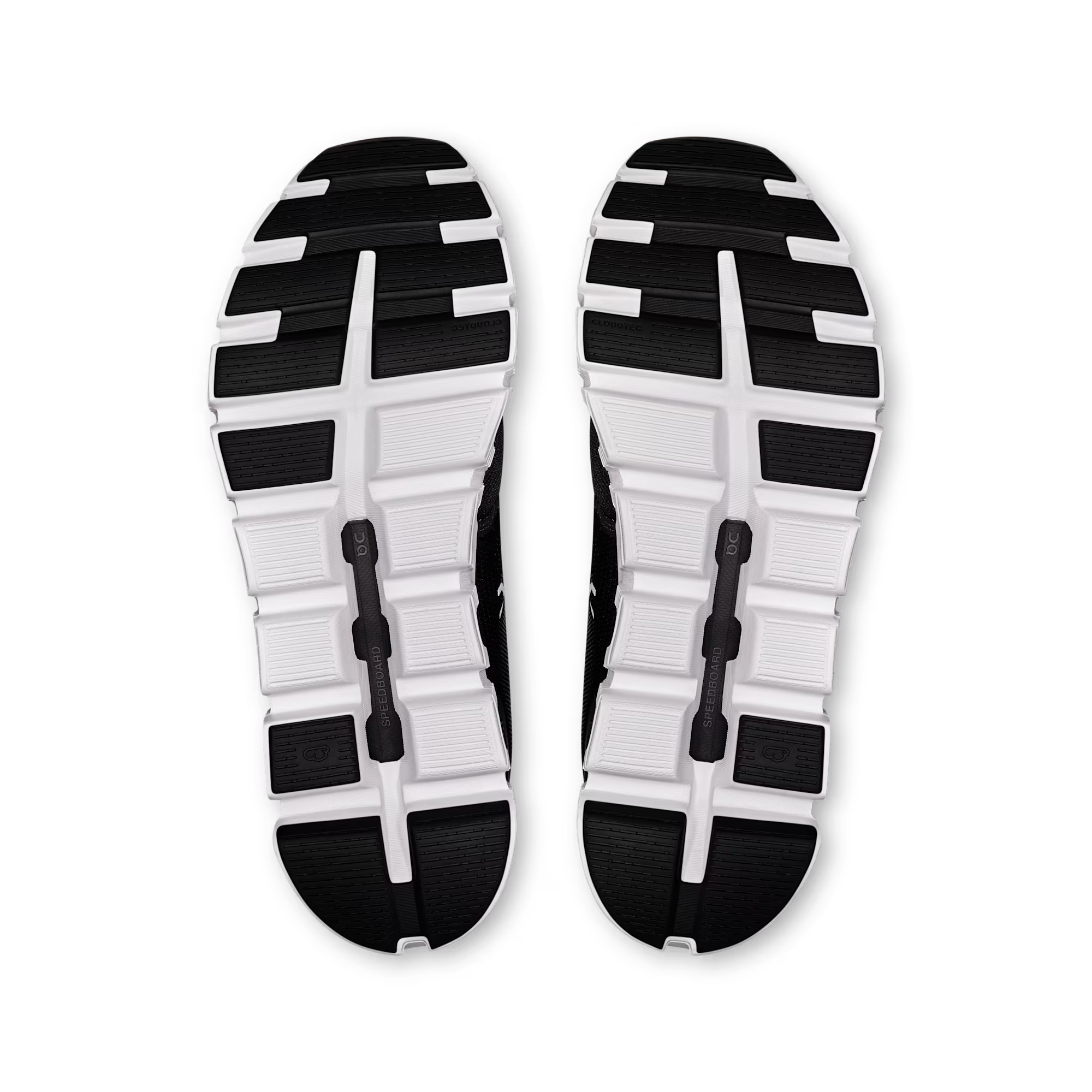 Black and white sole of a shoe on a transparent background