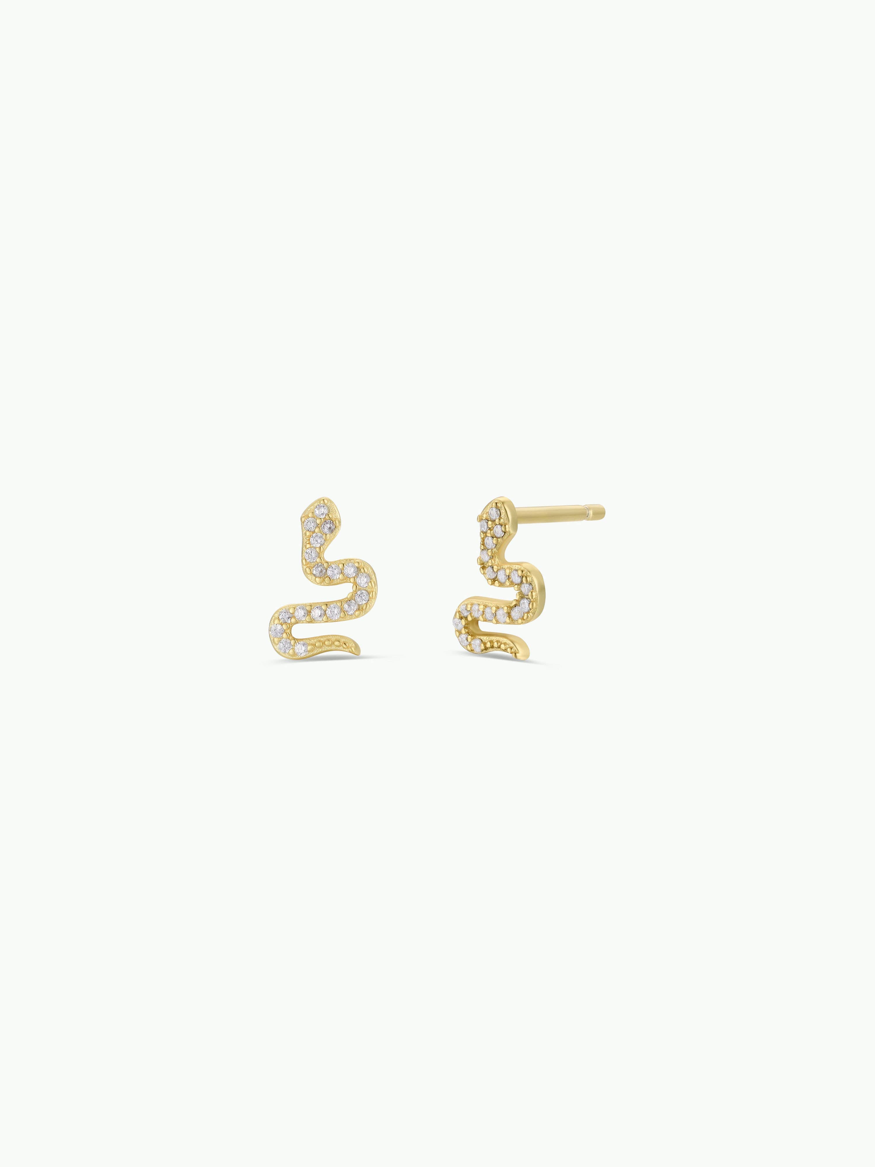 Snake Pave Stud Earrings