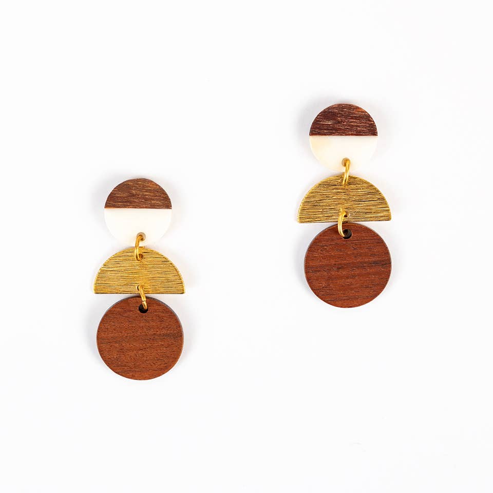 Altiplano - Wood Disc Stack Earrings