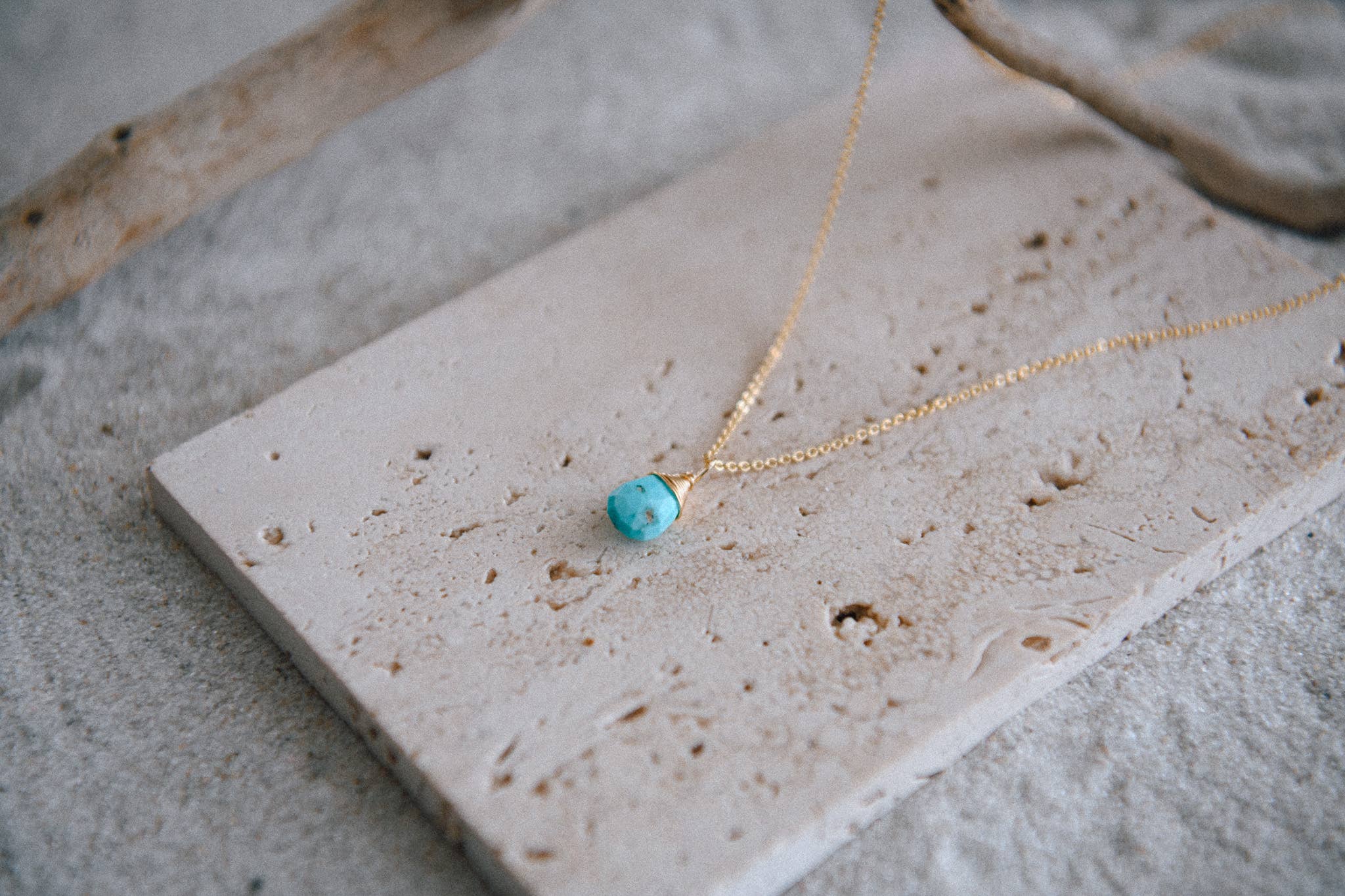 Gemstone Teardrop Pendant Necklace