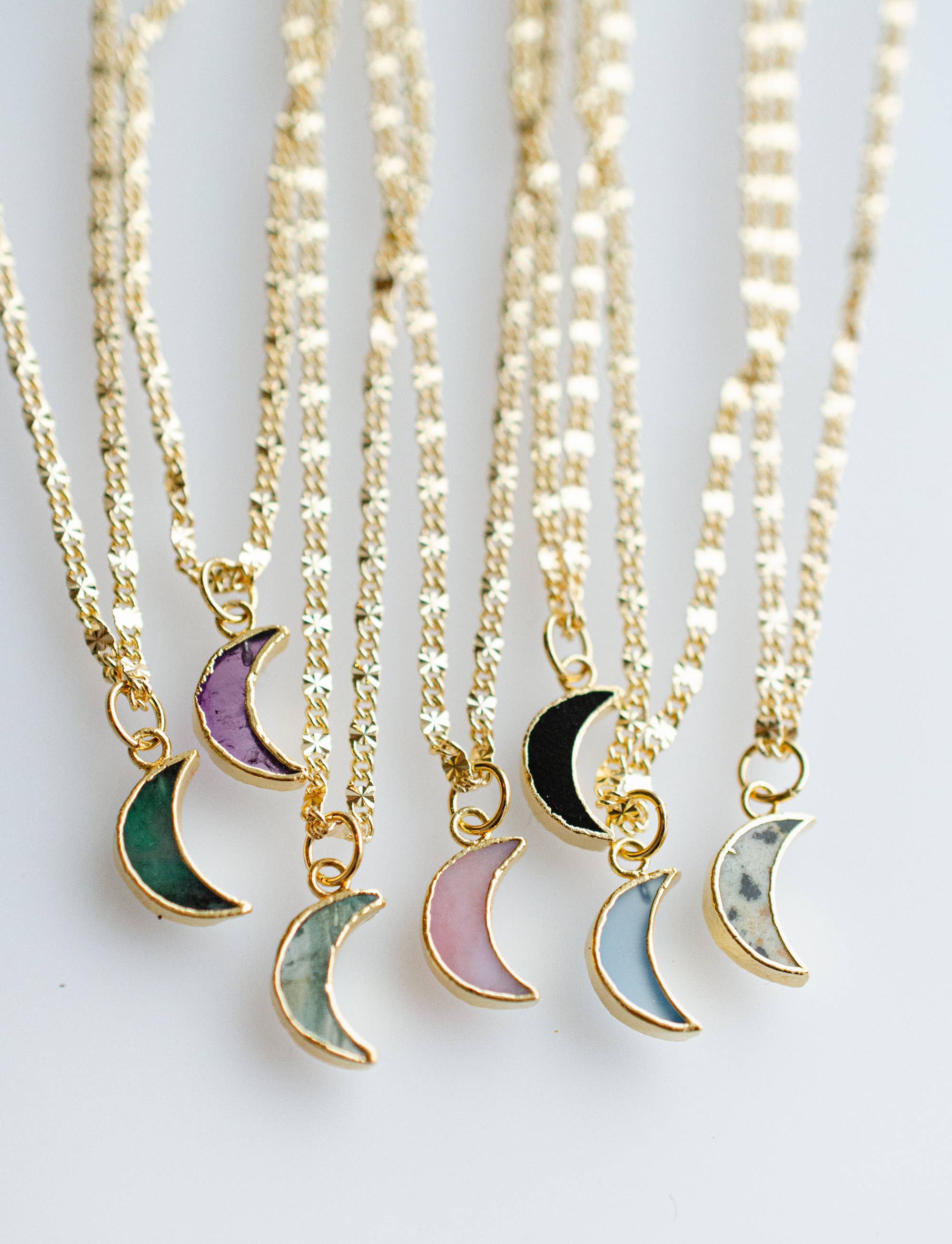 Moon Gemstone Pendant Necklace