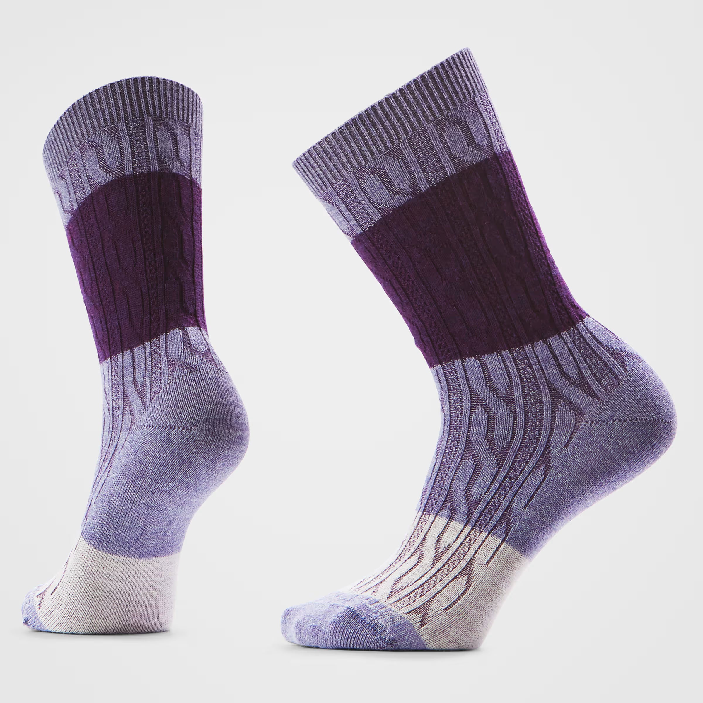 Everyday Color Block Cable Crew | Chalk Violet