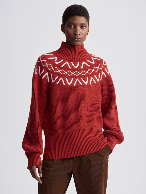 Women's Marcie Fairisle Yoke Knit | Red