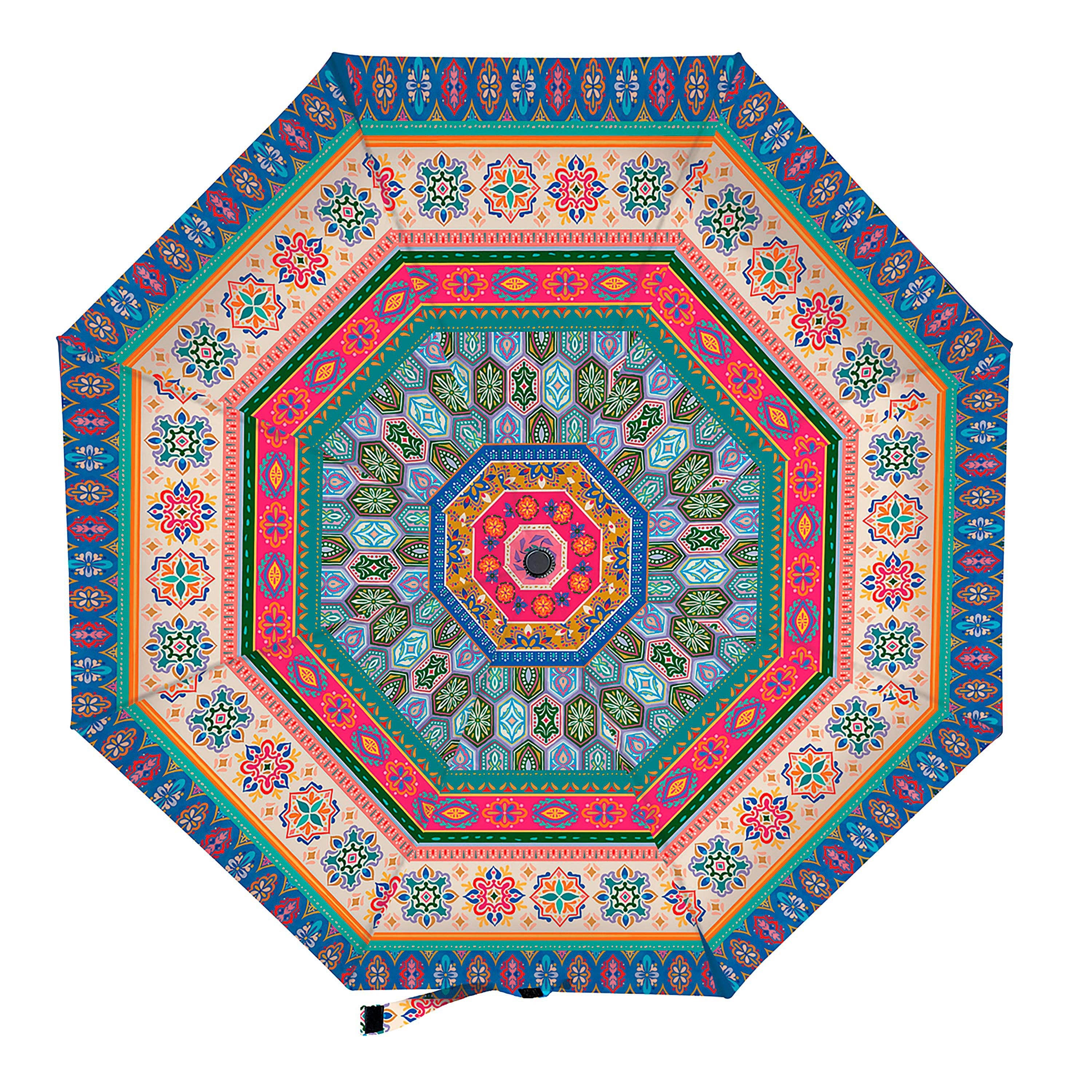 Evergreen Enterprises - Geometric Tapestry Compact Manual Umbrella