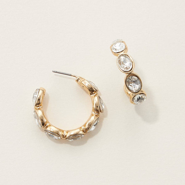 Color Rhinestone Hoop Earrings