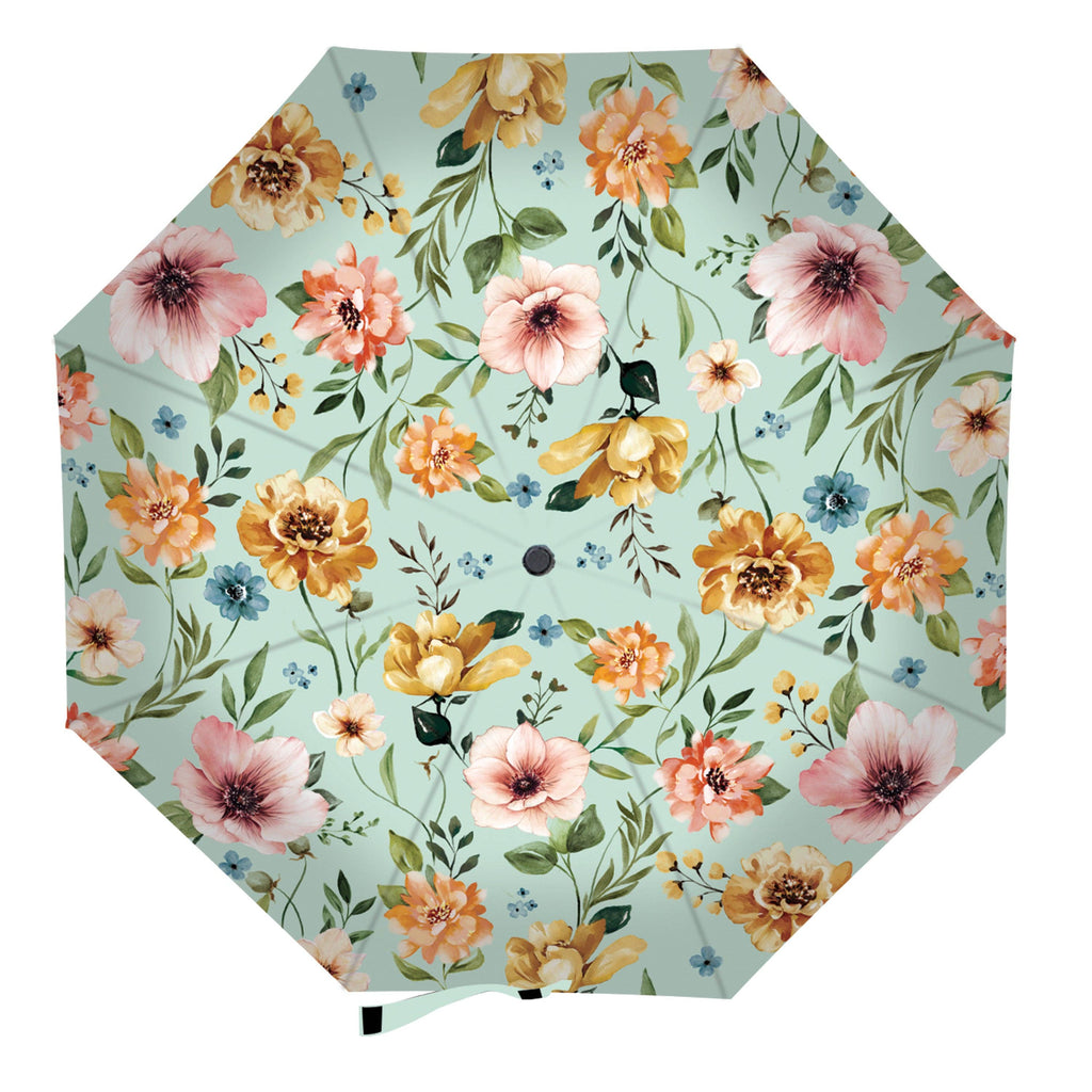 Evergreen Enterprises - Petal & Plow Umbrella Manual Compact with Sleeve, Florals, 3