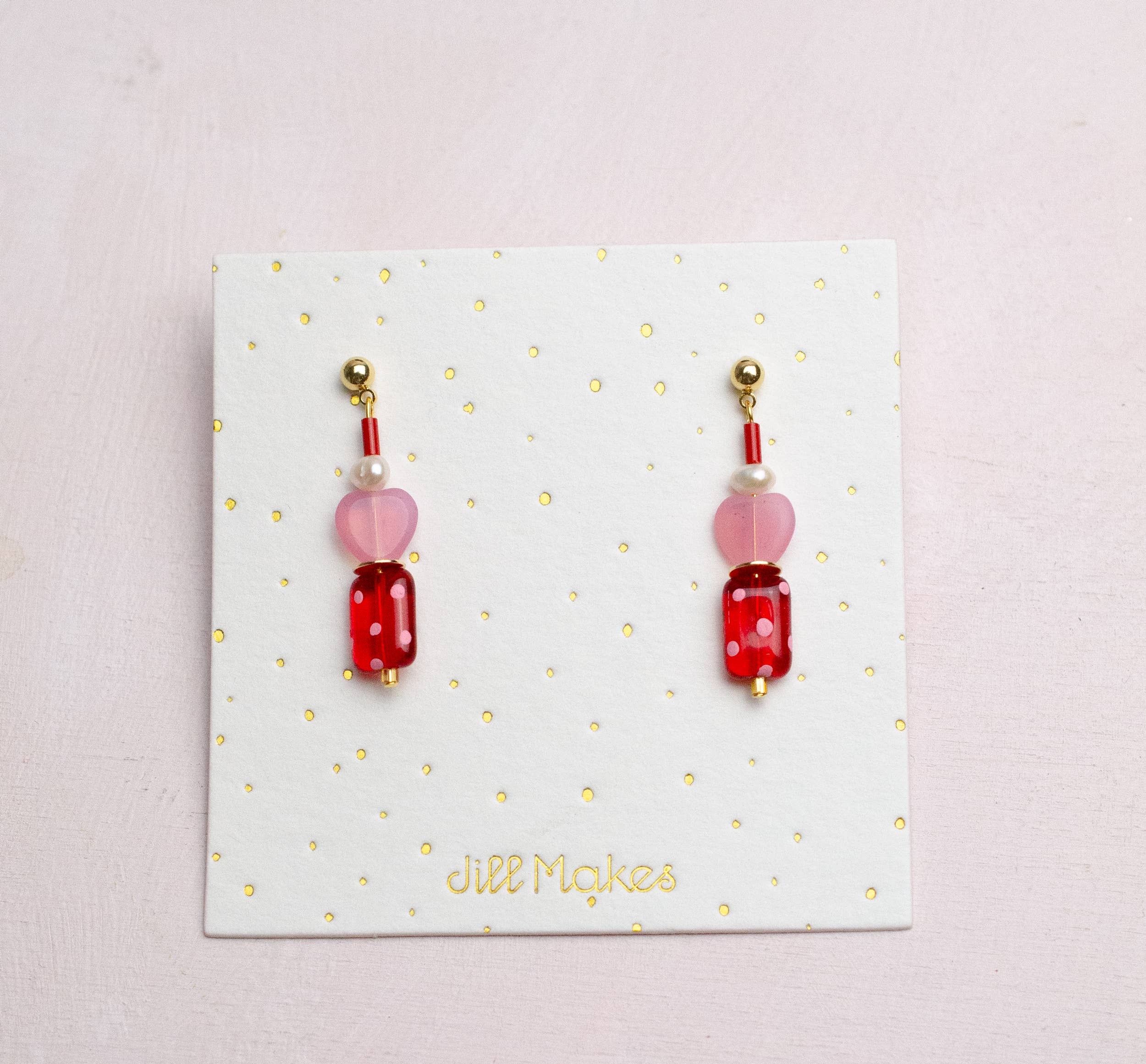 Valentina Polkadot Heart Earrings