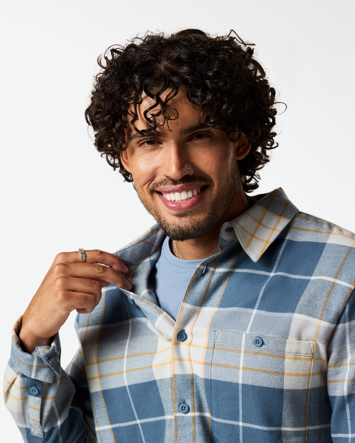 Men's Quedo Flannel Shirt | Slate Plaid