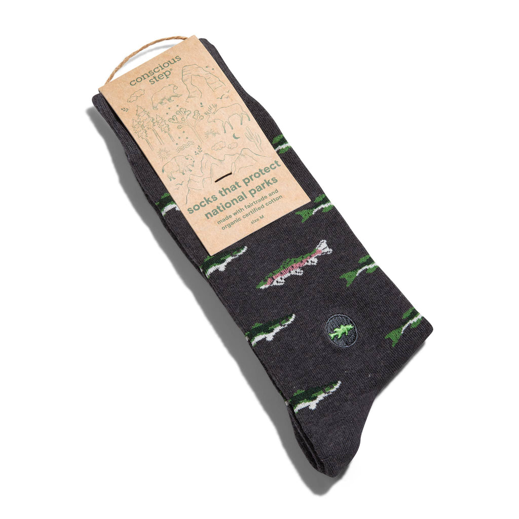 Conscious Step - Socks that Protect National Parks (Gray Fish)