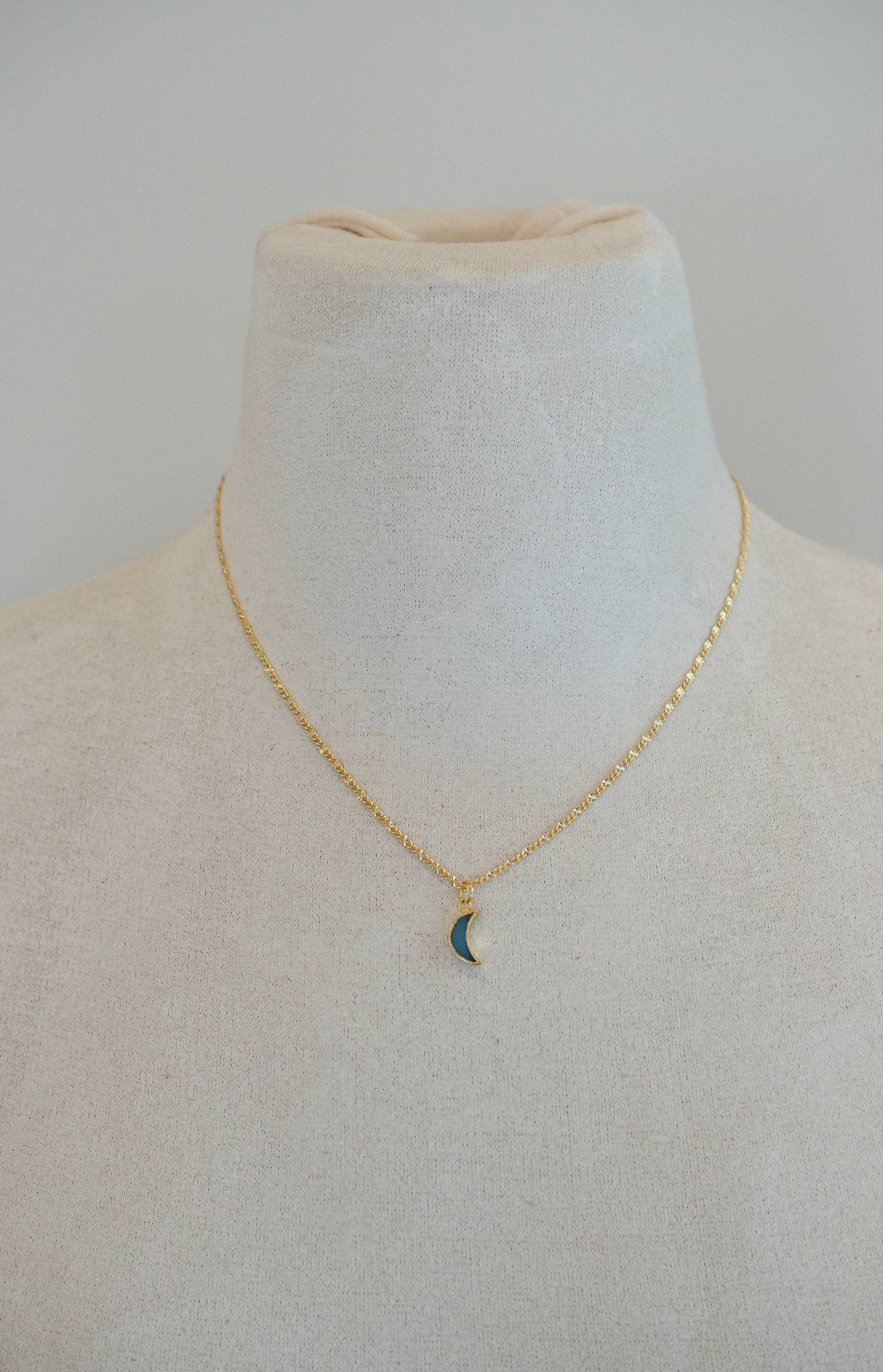 Moon Gemstone Pendant Necklace