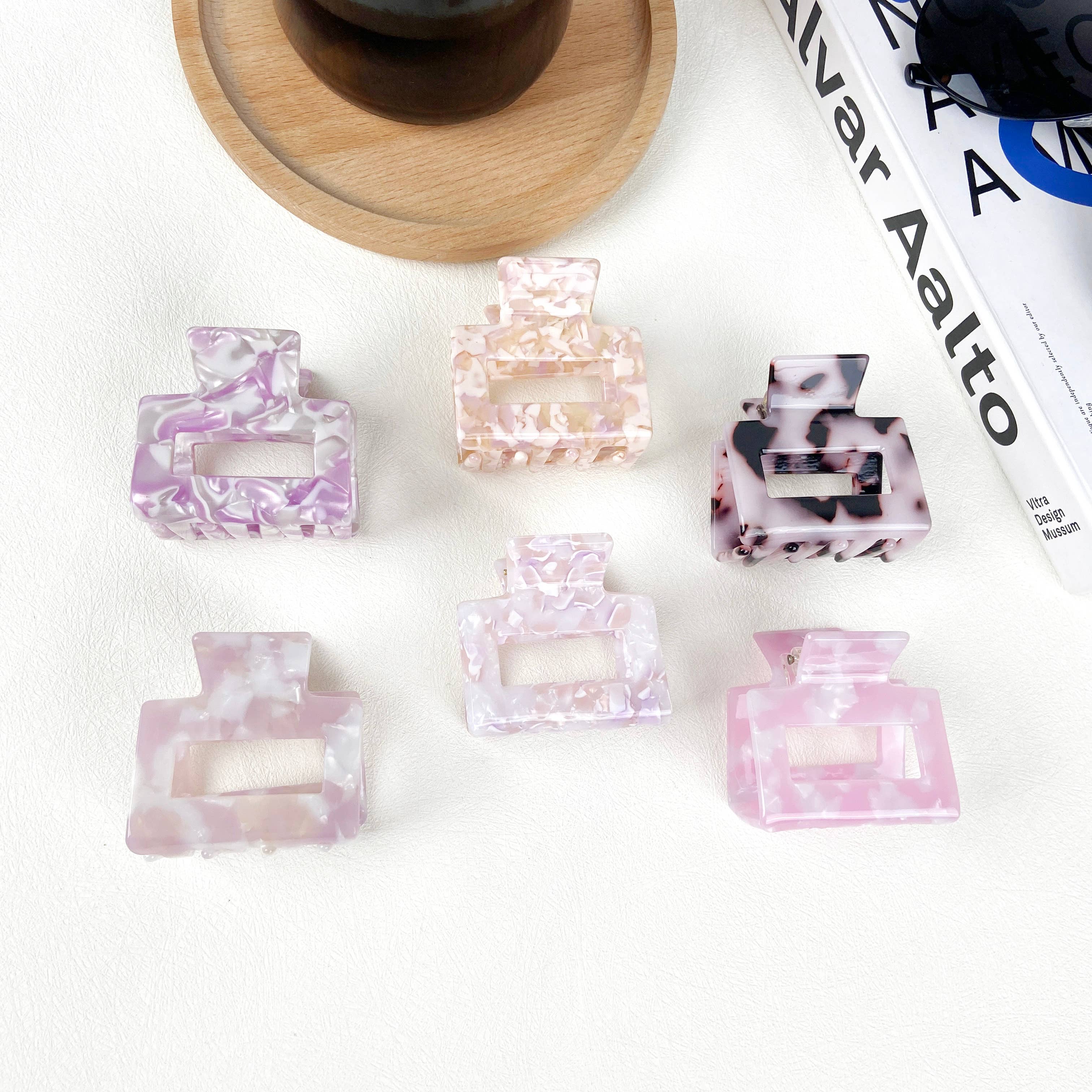 TheDivaSoap - Square Acetate Hair Clips Purple Small Claw Clip