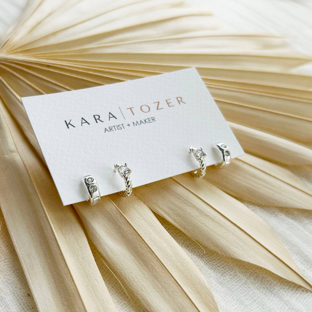 KARA | TOZER - Silver Huggie Hoop Stacking Set #1