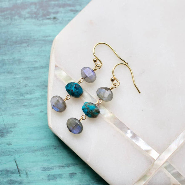 Mini Semi Stack Earrings: Smoky/Lab