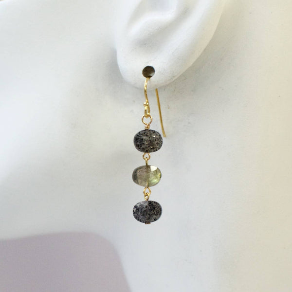 Mini Semi Stack Earrings: Smoky/Lab