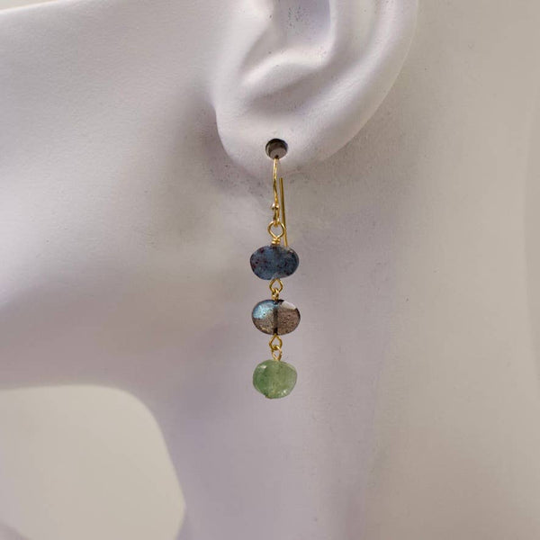 Mini Semi Stack Earrings: Emerald