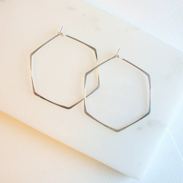 Hexagon Hoops gold fill / 2"