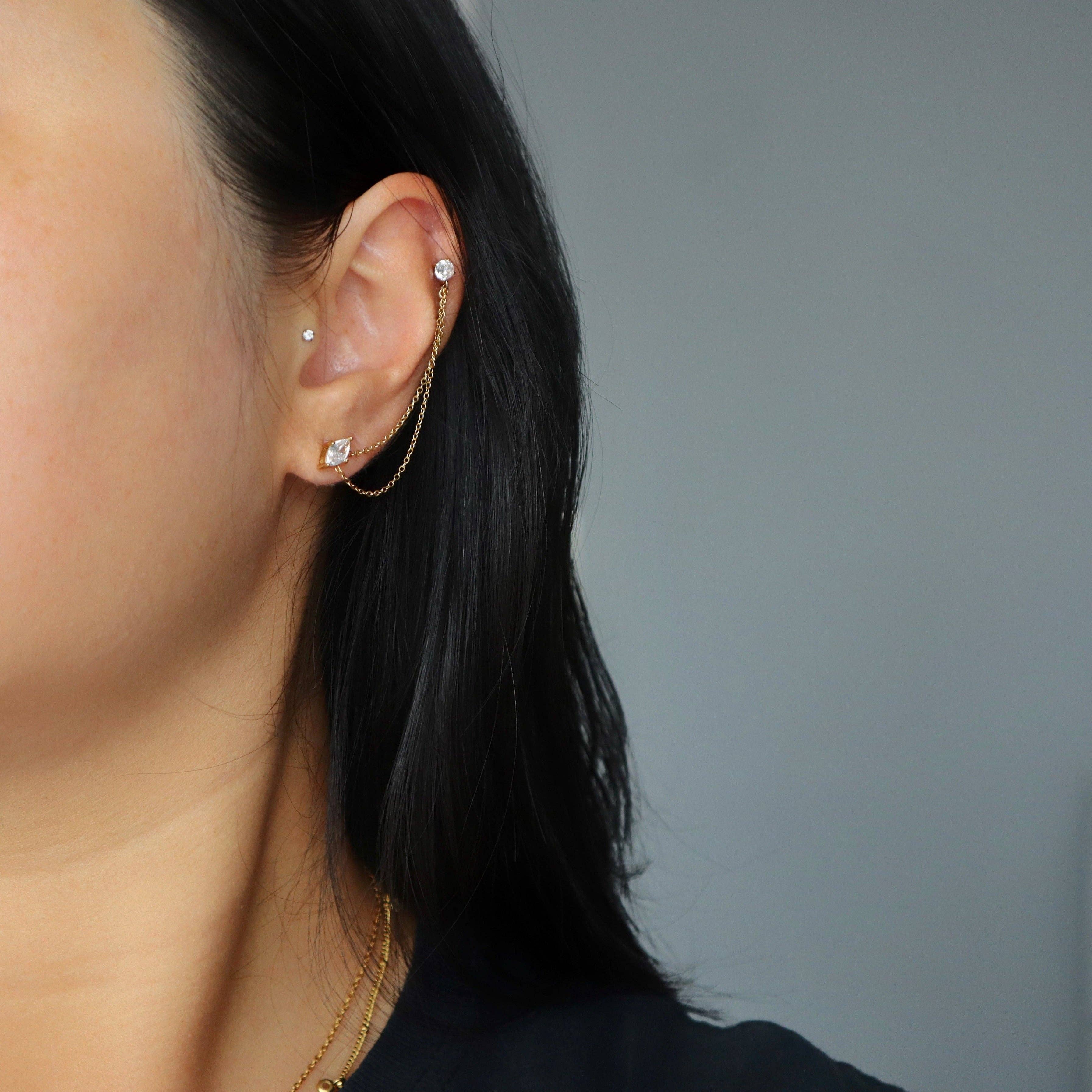 Ryann Double Chain Studs