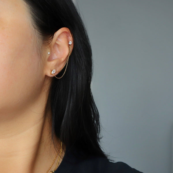 Ryann Double Chain Studs