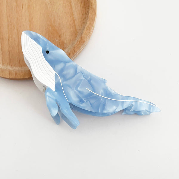 Light Blue Whale Claw Clip