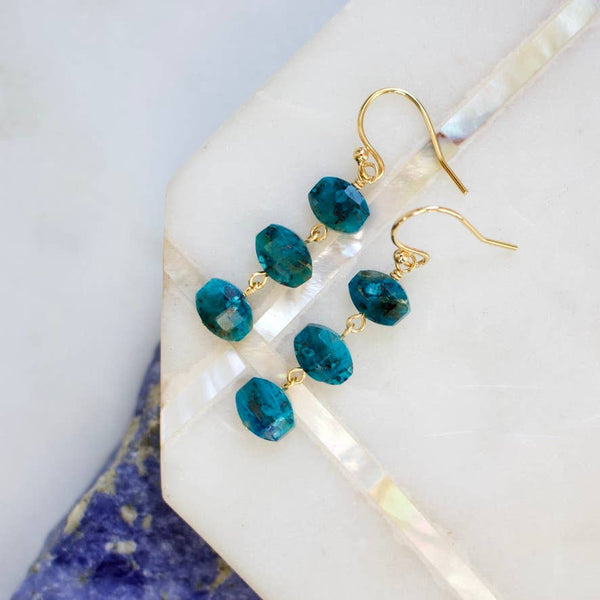 Mini Semi Stack Earrings: Emerald