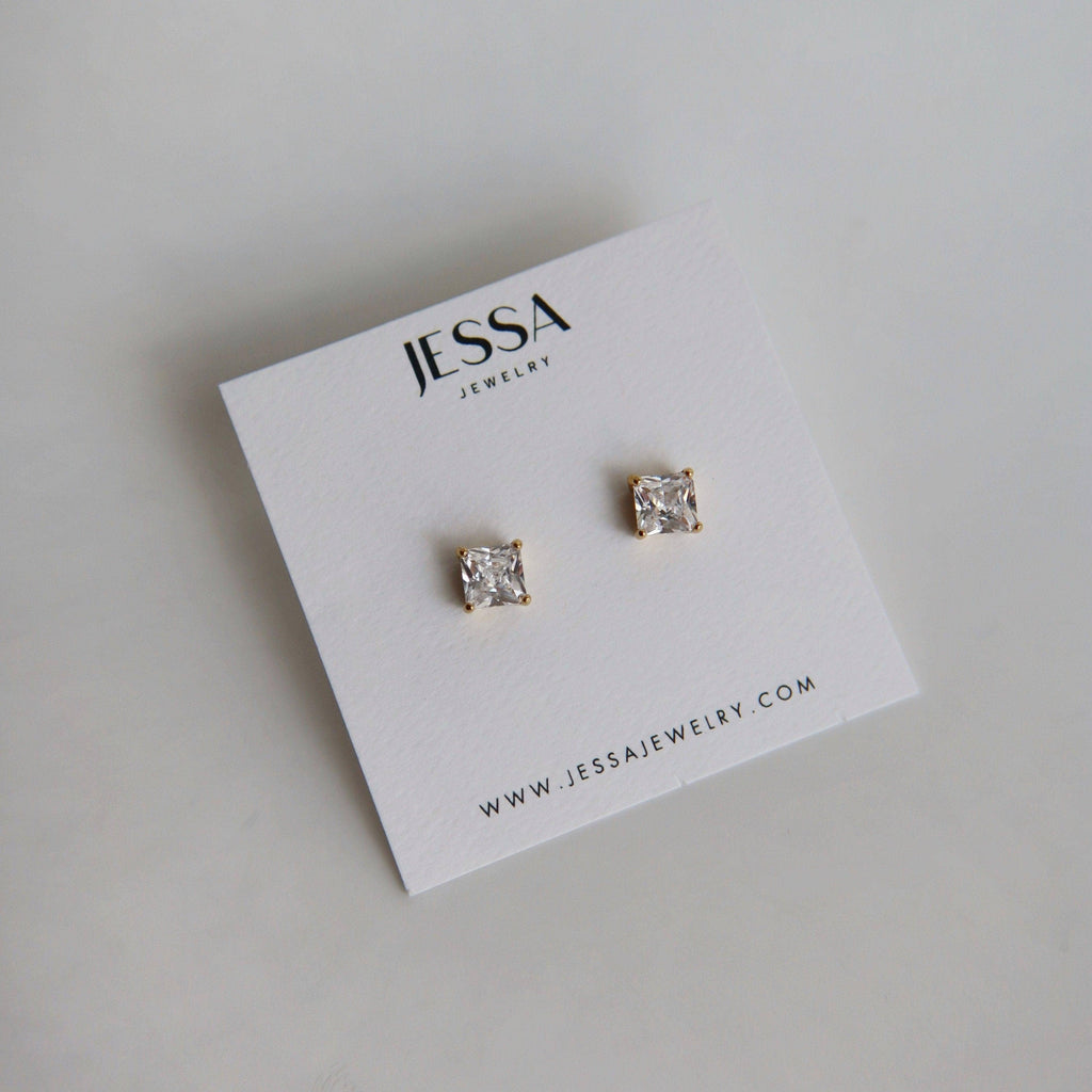 CZ Square Studs
