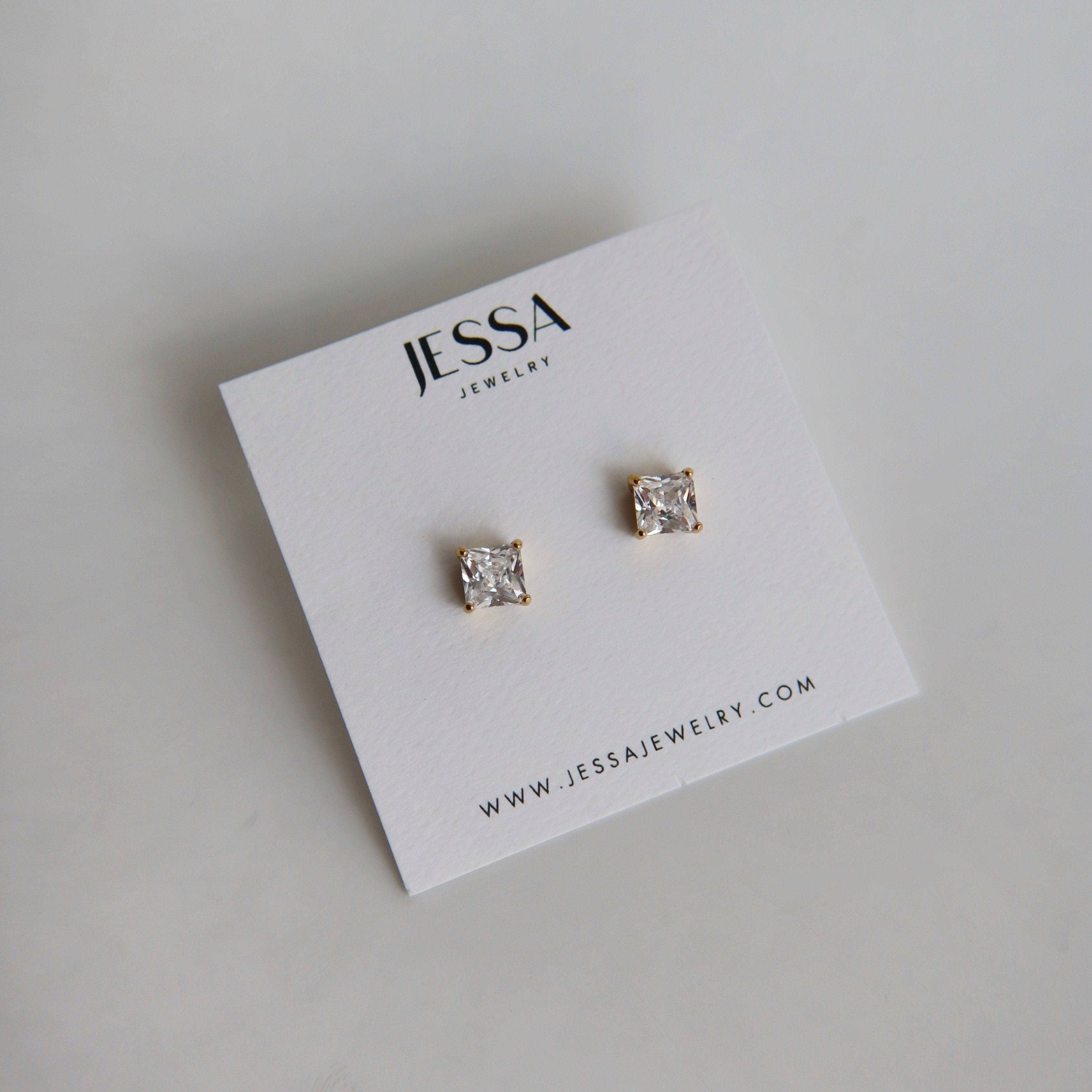 CZ Square Studs