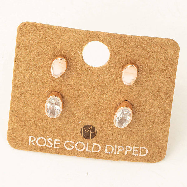 Fame Accessories - Mini Rhinestone Stud Earrings Set