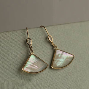 Abalone Pearl Fan Earrings