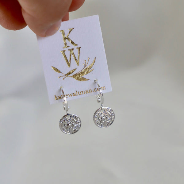 PETITE COIN HUGGIE EARRINGS