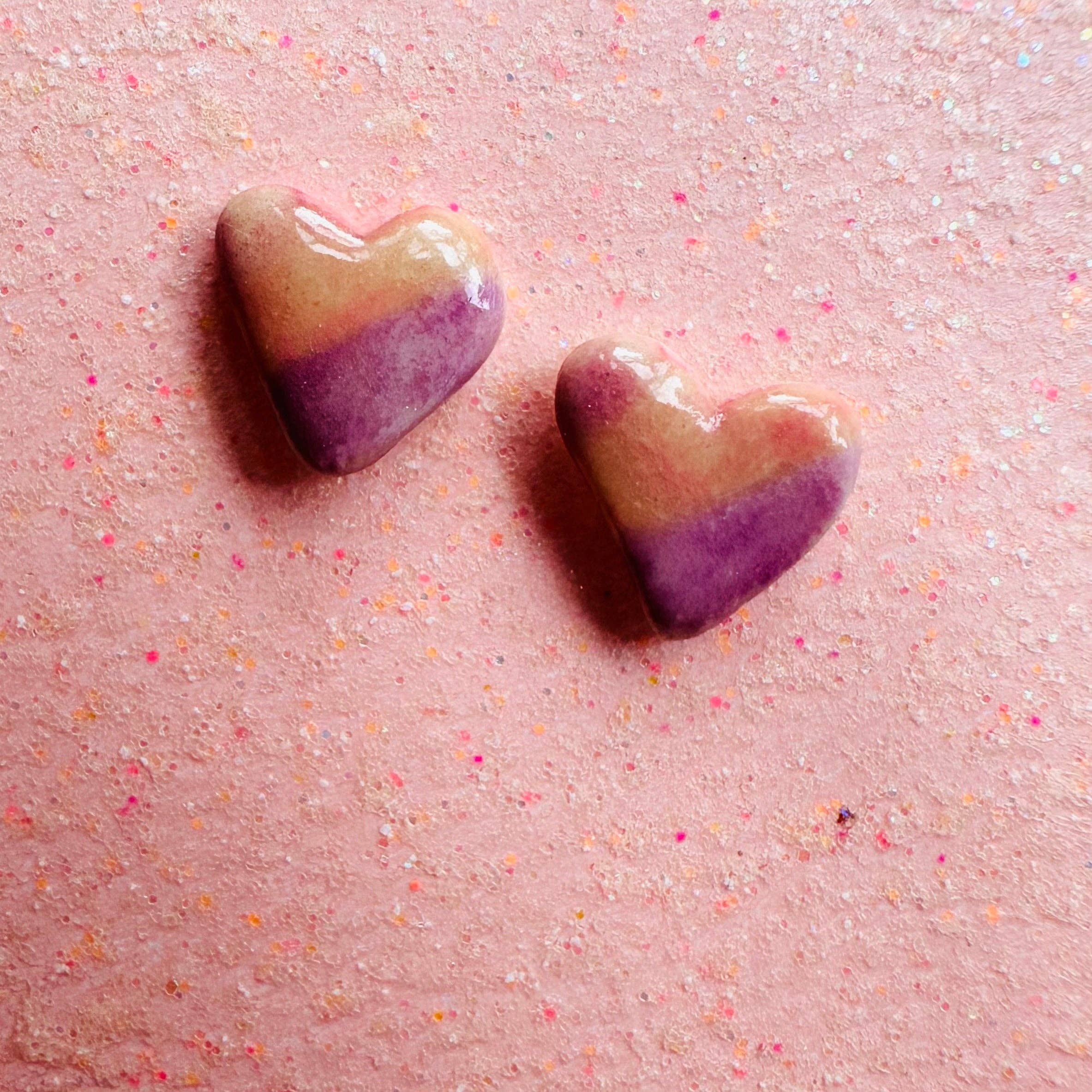 Porcelain Heart stud earring