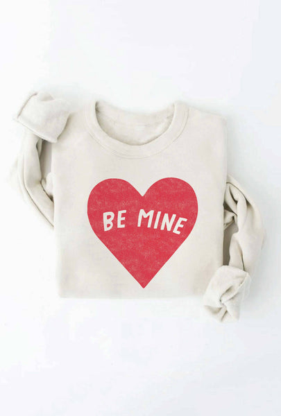 BE MINE Sweatshirt: L / HEATHER DUST